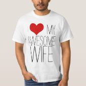 Ik hou van mijn Geweldige vrouw, zijn/haar Valenti T-shirt (Voorkant)