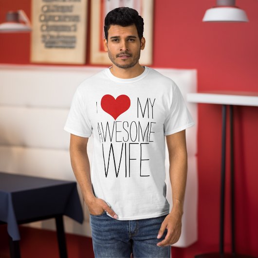 Ik hou van mijn Geweldige vrouw, zijn/haar Valenti T-shirt
