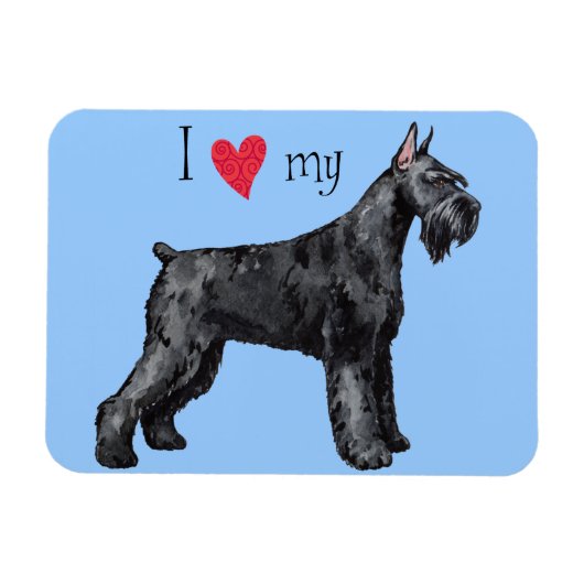 Ik hou van mijn Giant Schnauzer Magneet (Horizontaal)