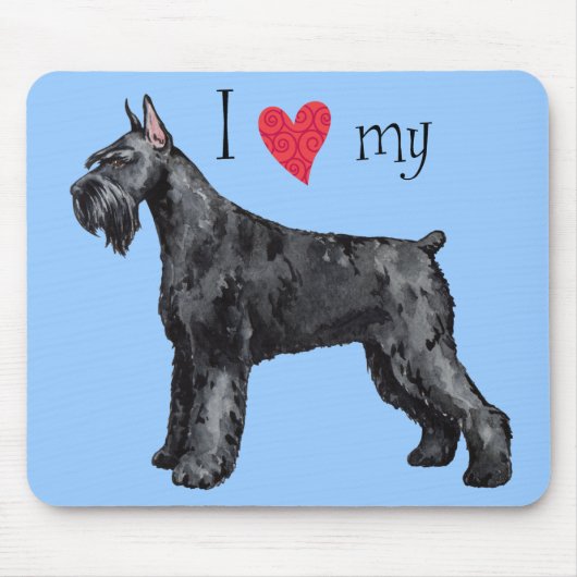 Ik hou van mijn Giant Schnauzer Muismat (Voorkant)