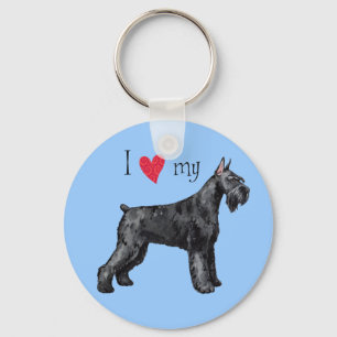 Ik hou van mijn Giant Schnauzer Sleutelhanger