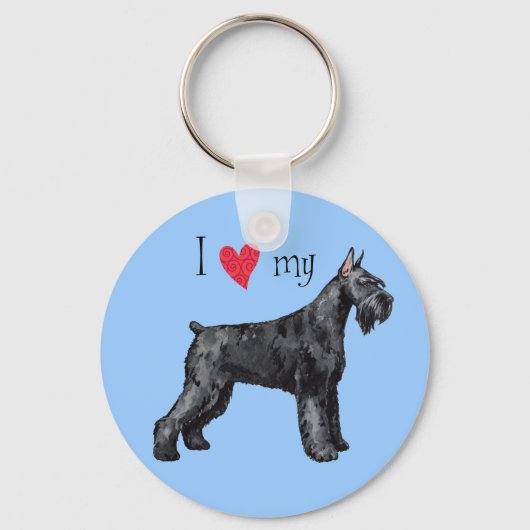Ik hou van mijn Giant Schnauzer Sleutelhanger (Voorkant)
