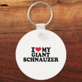 Ik hou van mijn Giant Schnauzer Sleutelhanger (Voorkant)