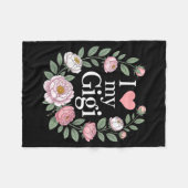 Ik hou van mijn gigi bloemhart oma fleece deken (Voorkant (Horizontaal))