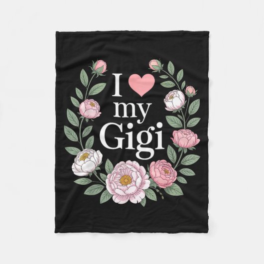 Ik hou van mijn gigi bloemhart oma fleece deken (Voorkant)