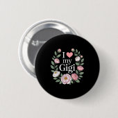 Ik hou van mijn gigi bloemhart oma ronde button 5,7 cm (Voorkant /achterkant)