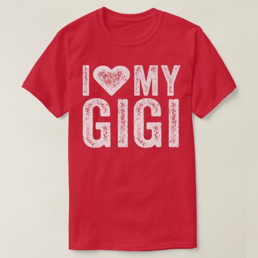 Ik hou van mijn Gigi Red Heart Grandma Moederdag F T-shirt (Design voorkant)