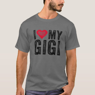 Ik hou van mijn Gigi Red Heart Grandma Moederdag F T-shirt