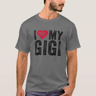 Ik hou van mijn Gigi Red Heart Grandma Moederdag F T-shirt