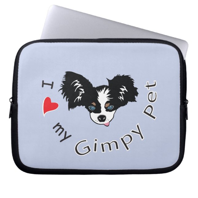 Ik hou van mijn Gimpy Pet Laptop Sleeve (Voorkant)