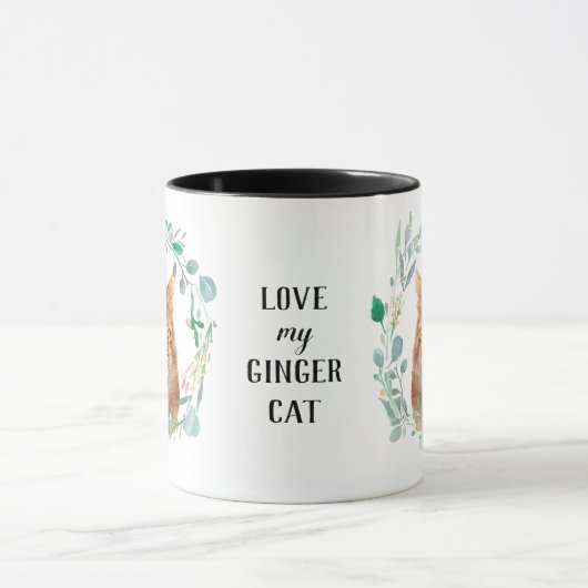 Ik hou van mijn Ginger Cat Wreath Coffee Mok (Midden)