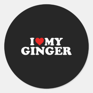 Ik hou van mijn Ginger Redhead Red He Ronde Sticker