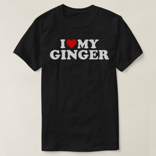 Ik hou van mijn Ginger Redhead Red Heart T-shirt (Design voorkant)