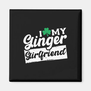 Ik hou van mijn Ginger Redhead Shamrock St Patrick Magneet
