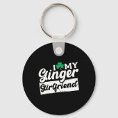 Ik hou van mijn Ginger Redhead Shamrock St Patrick Sleutelhanger (Voorkant)