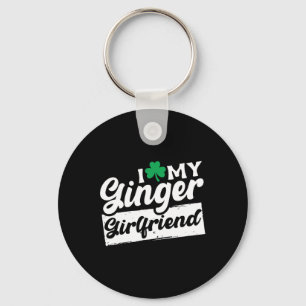 Ik hou van mijn Ginger Redhead Shamrock St Patrick Sleutelhanger