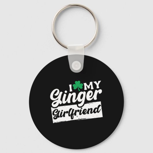 Ik hou van mijn Ginger Redhead Shamrock St Patrick Sleutelhanger (Voorkant)