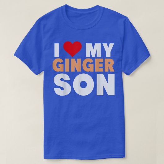 Ik hou van mijn Ginger Son Cool Redhead Family Gif T-shirt (Design voorkant)