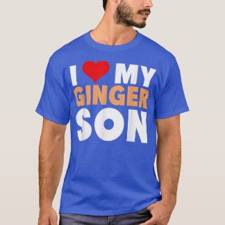 Ik hou van mijn Ginger Son Cool Redhead Family Gif T-shirt