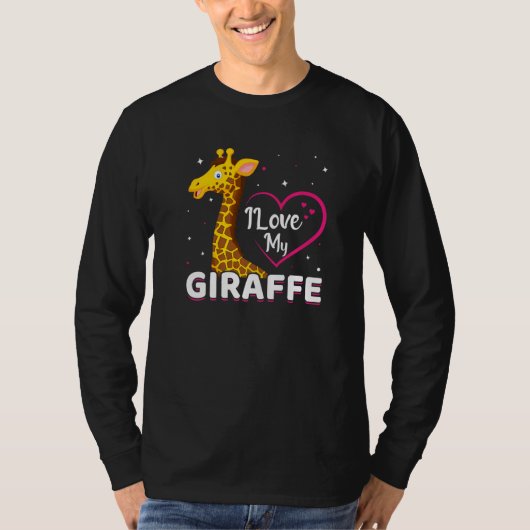 Ik hou van mijn Giraffe Funny Giraffe Lover T-shirt (Voorkant)