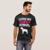 Ik hou van mijn Girly Pitbull-Cute Dog T-shirt (Voorkant volledig)