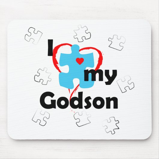 Ik hou van mijn Godson - Autisme Muismat (Voorkant)