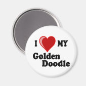 Ik hou van mijn Golden Doodle Dog Magneet (Voorkant / Achterkant)