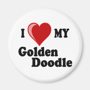 Ik hou van mijn Golden Doodle Dog Magneet
