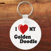 Ik hou van mijn Golden Doodle Dog Sleutelhanger (Voorkant)
