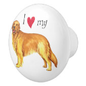 Ik hou van mijn Golden Keramische Knop (Rechts)