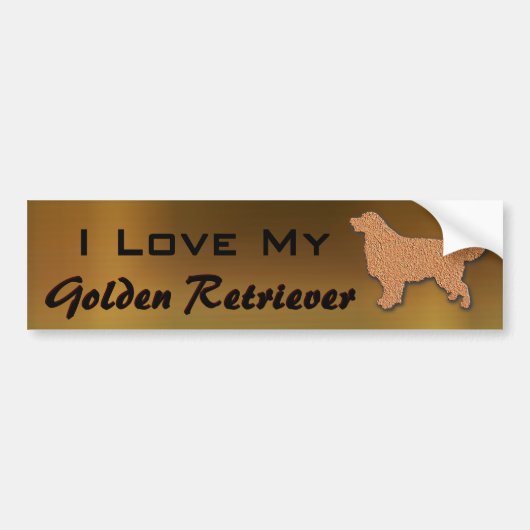 Ik hou van mijn Golden Retriever Bumpersticker (Voorkant)