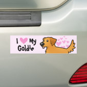 Ik hou van mijn Golden Retriever Bumpersticker (Op auto)