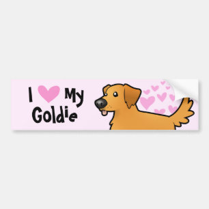 Ik hou van mijn Golden Retriever Bumpersticker