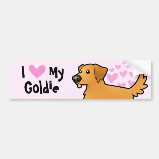 Ik hou van mijn Golden Retriever Bumpersticker (Voorkant)
