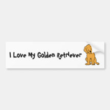 Ik hou van mijn Golden Retriever Bumpersticker