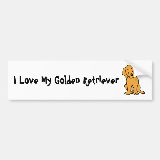 Ik hou van mijn Golden Retriever Bumpersticker (Voorkant)
