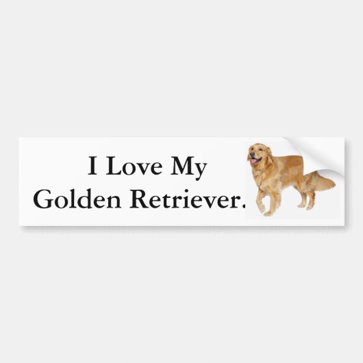 Ik hou van mijn Golden Retriever Bumpersticker (Voorkant)