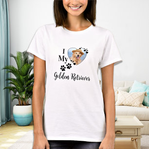 Ik hou van mijn Golden Retriever Cute Heart Dog Fo T-shirt