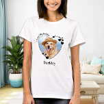 Ik hou van mijn Golden Retriever Dog Heart Pet Fot T-shirt<br><div class="desc">Neem je beste vriend mee overal waar je met dit aangepaste gouden hondenliefhebber van de aanwinst-en-ophaal-huisfoto's shirt gaat! Een moet hebben voor elk hondenliefhebber, hondenmam en hondenvader. Dit shirt citeert 'Ik hou van mijn gouden hond'. Pas je aan met de favoriete foto en naam van je hond. COPYRIGHT © 2022...</div>