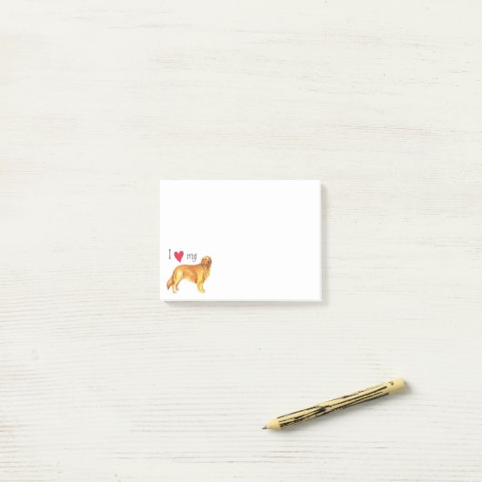 Ik hou van mijn Golden Retriever Post-it® Notes (Op bureau)