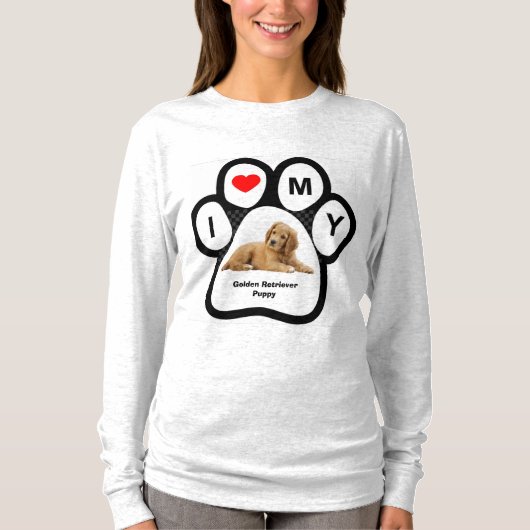 Ik hou van mijn Golden Retriever Puppy T-Shirt (Voorkant)