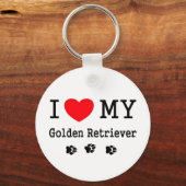 Ik hou van mijn Golden Retriever Sleutelhanger (Voorkant)