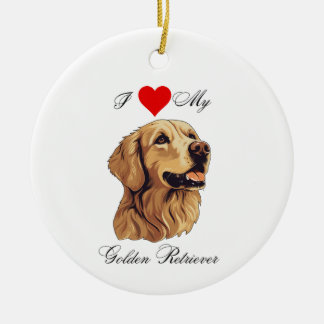 Ik hou van mijn Golden Retriever standaard Keramisch Ornament