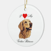 Ik hou van mijn Golden Retriever standaard Keramisch Ornament (Links)