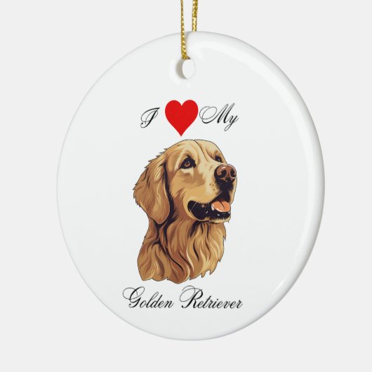 Ik hou van mijn Golden Retriever standaard Keramisch Ornament (Links)
