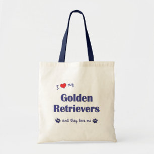 Ik hou van mijn Golden Retrievers (meervoudige hon Tote Bag