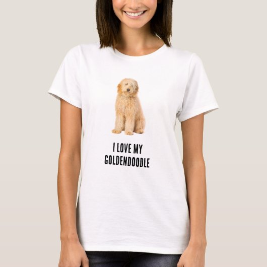 Ik hou van mijn Goldendoodle-foto T-shirt (Voorkant)