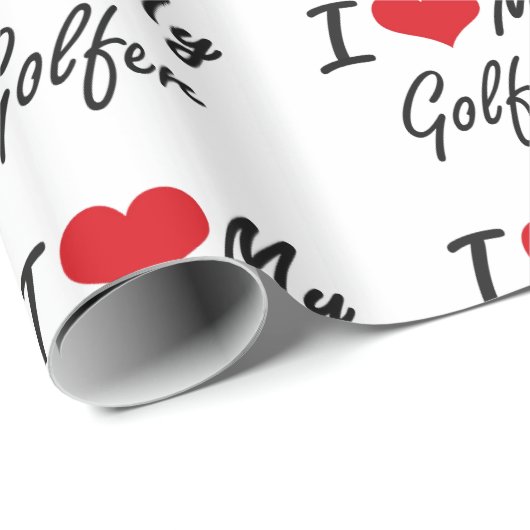 Ik hou van mijn Golfer Cadeaupapier (Rol Hoek)