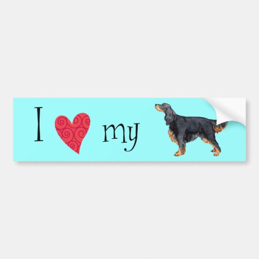 Ik hou van mijn Gordon Setter Bumpersticker (Voorkant)
