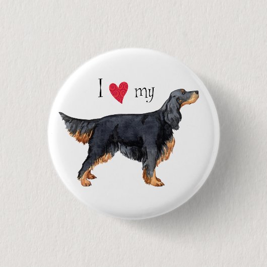 Ik hou van mijn Gordon Setter Ronde Button 3,2 Cm (Voorkant)